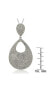 Фото #2 товара Suzy Levian New York suzy Levian Sterling Silver Cubic Zirconia Pave Pear Shaped Large Disk Pendant Necklace