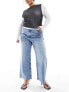 Фото #1 товара ASOS DESIGN Curve cropped wide leg jean in mid blue