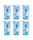Aegean Swirl Jumbo 6-Piece Premium Acrylic Glass Set, 23 oz