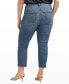 ფოტო #2 პროდუქტის Plus Size Valentina High Rise Straight Leg Cropped Jeans