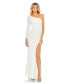 ფოტო #1 პროდუქტის Women's One Sleeve Beaded Cuff Side Twist Gown