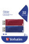 Фото #5 товара Verbatim Slider - USB Drive - 2x32 GB - Blue/Red - 32 GB - USB Type-A - 2.0 - Slide - 8 g - Blue - Red