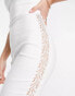 Фото #3 товара Vesper Tall lace insert bandeau midi dress in white