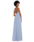 Women's Scoop Neck Convertible Tie-Strap Maxi Dress with Front Slit