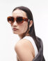 Topshop oversized round sunglasses in tort