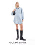 Фото #2 товара ASOS DESIGN Maternity denim mini shirt dress with front pockets in bleach wash