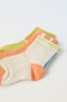 Фото #2 товара 3-pack of ankle socks with stripes and slogan