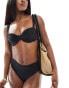 Hollister co-ord ribbed underwire bikini top in black