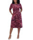 ფოტო #3 პროდუქტის Petite Printed Ruched Short-Sleeve Dress