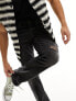 Фото #4 товара ASOS DESIGN straight leg jeans with knee rip in vintage washed black