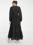 Фото #3 товара ASOS DESIGN broderie scallop detail button through maxi dress In black