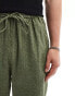 COLLUSION textured beach linen trouser in khaki