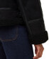 Women's Faux-Shearling Faux-Leather Trim Coat