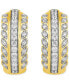 ფოტო #3 პროდუქტის Diamond Triple Row Small Hoop Earrings (1 ct. t.w.) in 10k Gold