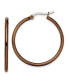 ფოტო #1 პროდუქტის Stainless Steel Brown plated Hoop Earrings