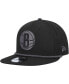 Фото #3 товара Men's Black Brooklyn Nets Back Laurels 9FIFTY Snapback Hat