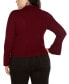 Plus Size Flared Sleeve Johnny Collar Sweater