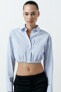 Cropped gabardine shirt