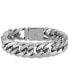 ფოტო #1 პროდუქტის Polished Wide Curb Link Bracelet in Stainless Steel, Created for Macy's