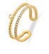 Modern gold-plated ring with zircons VBR0118G