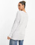 River Island v-neck fine knit jumper in grey