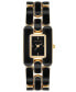 ფოტო #1 პროდუქტის Women's Three Hand Gold-Tone Alloy with Black Enamel Watch, 22mm x 32mm