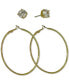 ფოტო #1 პროდუქტის Gold-Tone 2-Pc. Set Cubic Zirconia Stud & Hoop Earrings