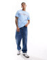 Tommy Hilfiger stripe logo t-shirt in baby blue Vessel Blue, XS - Chest 88-92 cm - фото #4