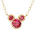 ფოტო #4 პროდუქტის Mickey Mouse Cubic Zirconia Birthstone Pendant Necklace with 15" Chain in 14k Yellow Gold