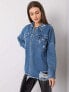 Фото #3 товара Женская удлиненная голубая джинсовая рубашка Factory Price