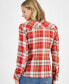 Фото #1 товара Women's Bayfront Plaid Roll-Tab Shirt