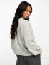 Vila high neck jumper in light grey melange