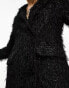 ASOS DESIGN fluffy blazer playsuit in black Черный, 38 - фото #2