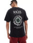 Фото #1 товара Jack & Jones oversized t-shirt with Le soleil art backprint in black