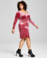 ფოტო #3 პროდუქტის Plus Size Corset-Style Crushed-Velvet Dress