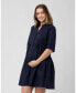 Фото #3 товара Maternity Paige Poplin Button Down Nursing Dress Navy