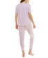 ფოტო #2 პროდუქტის Women's 2-Pc. Cropped Pointelle Pajamas Set