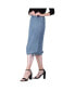 Фото #2 товара Modern Womens Denim Tencel Adjustable Hem Drawstring Skirt