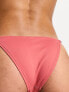 Stradivarius ruched side bikini bottom in brick