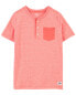 Kid Heathered Pocket Henley 12