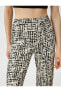 Фото #5 товара Брюки женские Koton Легкие брюки с эластичным поясом Белая резинка фаворит этого сезона