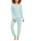 ფოტო #1 პროდუქტის Women's Printed Brushed Jersey Lounge Set