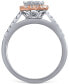 ფოტო #3 პროდუქტის Diamond Heart Cluster Ring (1/2 ct. t.w.) in 14k Rose & White Gold