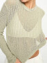 Weekday Ada lightweight knit jumper in green