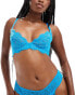 Фото #1 товара ASOS DESIGN Sienna lace underwired plunge bra in blue