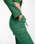 Extro & Vert maxi skirt with split in green check co-ord