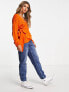 Glamorous wrap front chunky cardigan in orange