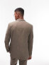 Фото #6 товара Topman super skinny herringbone double breasted suit jacket in brown