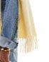 ASOS DESIGN supersoft scarf with tassels in buttermilk yellow