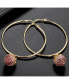 Pink Cubic Zirconia Strawberry Stone Extra Large Hoop Earrings